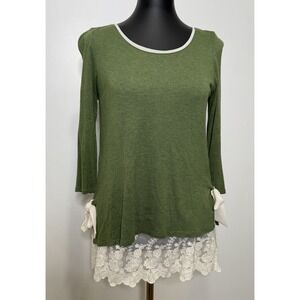 LC Lauren Conrad Womens Shirt Top Sz S Small Long Sleeve Solid Blouse Comfort